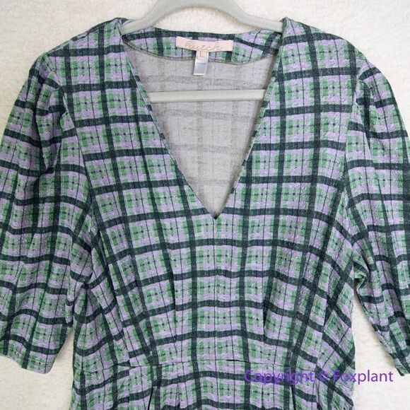 Hutch Pink And Green Plaid Dress, size L - Picture 3 of 16